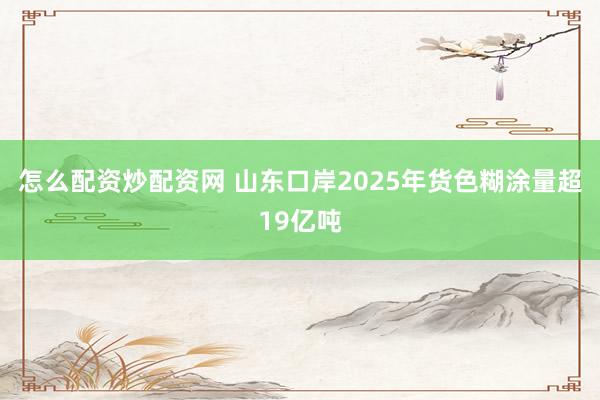 怎么配资炒配资网 山东口岸2025年货色糊涂量超19亿吨